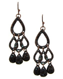 Lovely Patina and Rose Gold Earrings