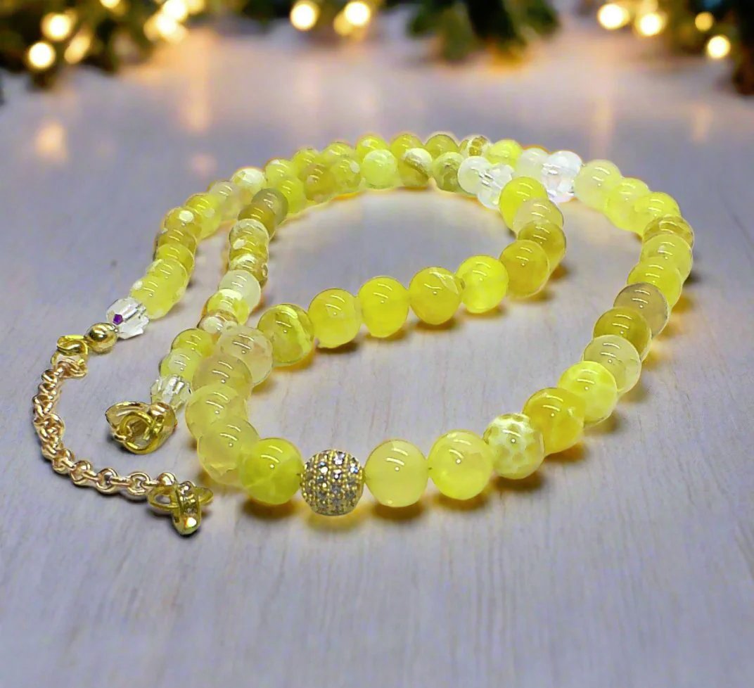 Fabulous Yellow Agates Necklace