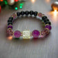 Amethyst and Black Garnet Yoga Bracelet