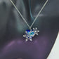 Beautiful Blue Heart and Snowflake Necklace