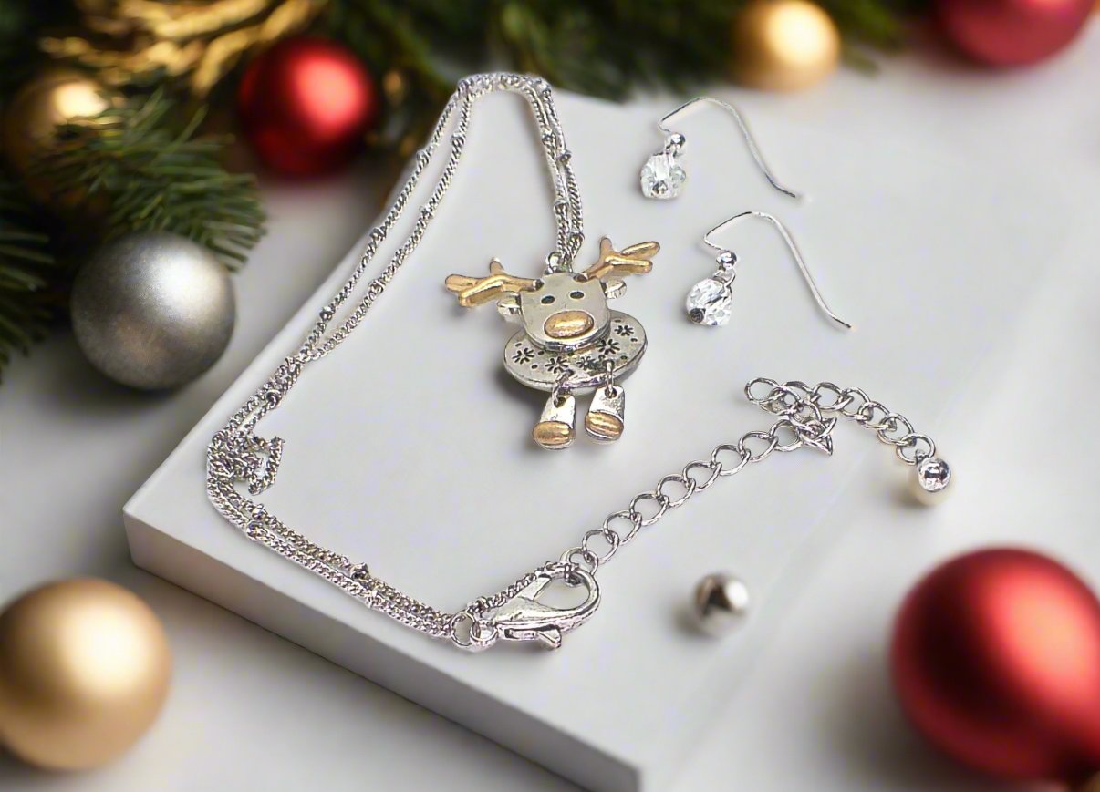 Rudolph the Reindeer Necklace Set