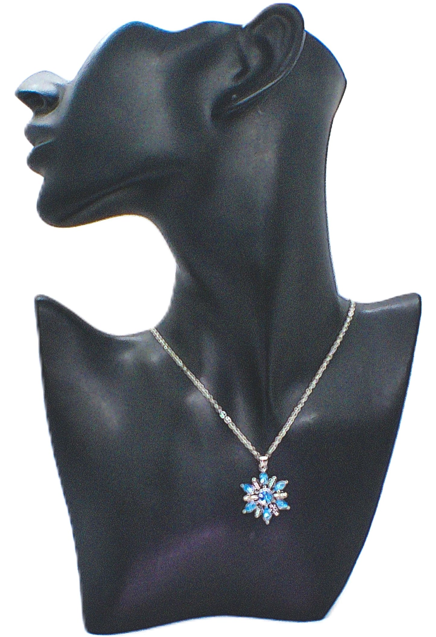 Lovely Blue Winter Snowflake Necklace