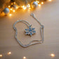 Lovely Blue Winter Snowflake Necklace