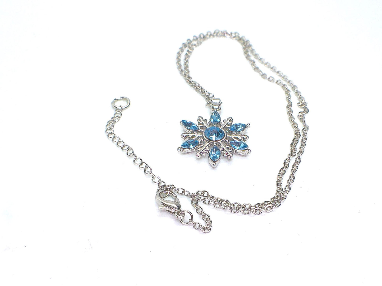 Lovely Blue Winter Snowflake Necklace