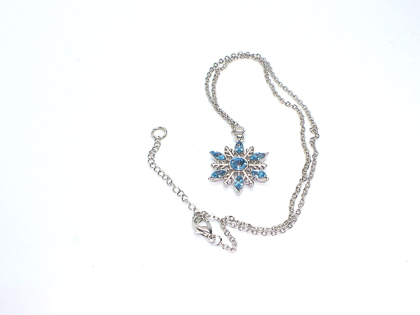 Lovely Blue Winter Snowflake Necklace