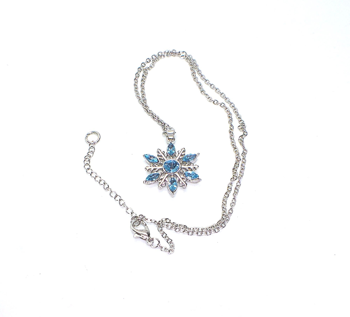 Lovely Blue Winter Snowflake Necklace