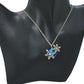 Beautiful Blue Heart and Snowflake Necklace