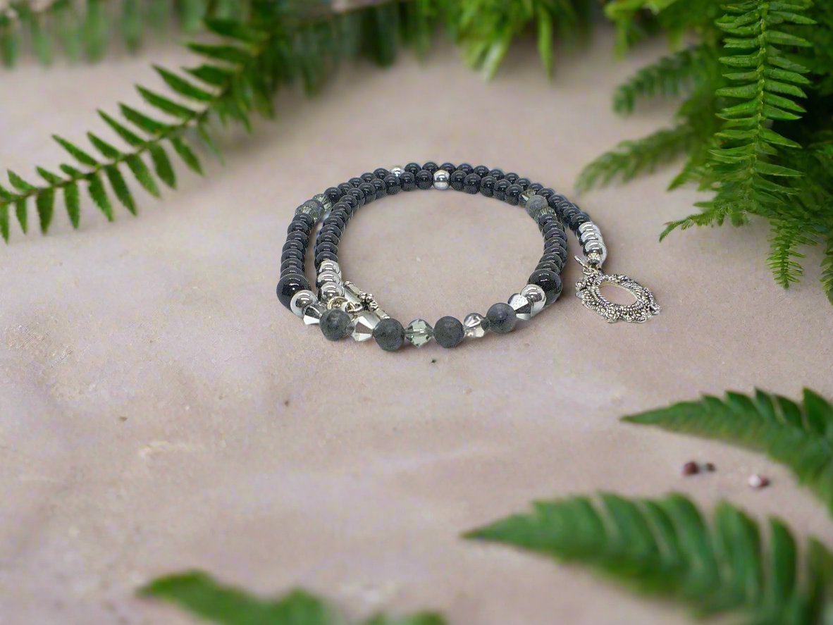 Fabulous Black & Gray Reflection - A  Necklace