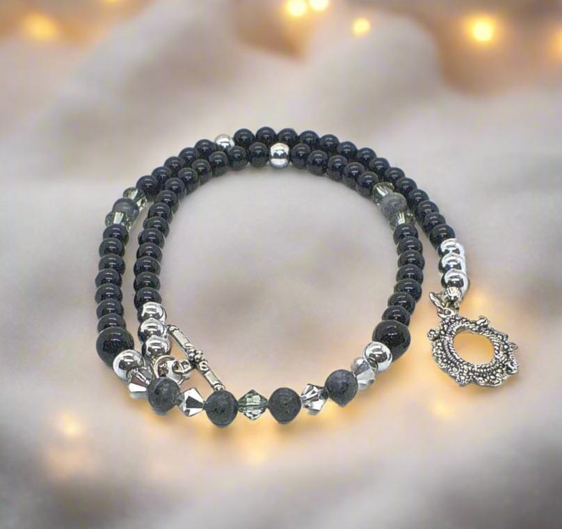 Fabulous Black & Gray Reflection - A  Necklace