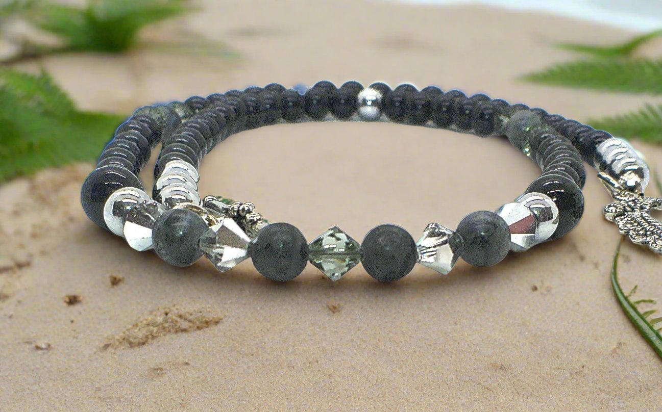 Fabulous Black & Gray Reflection - A  Necklace