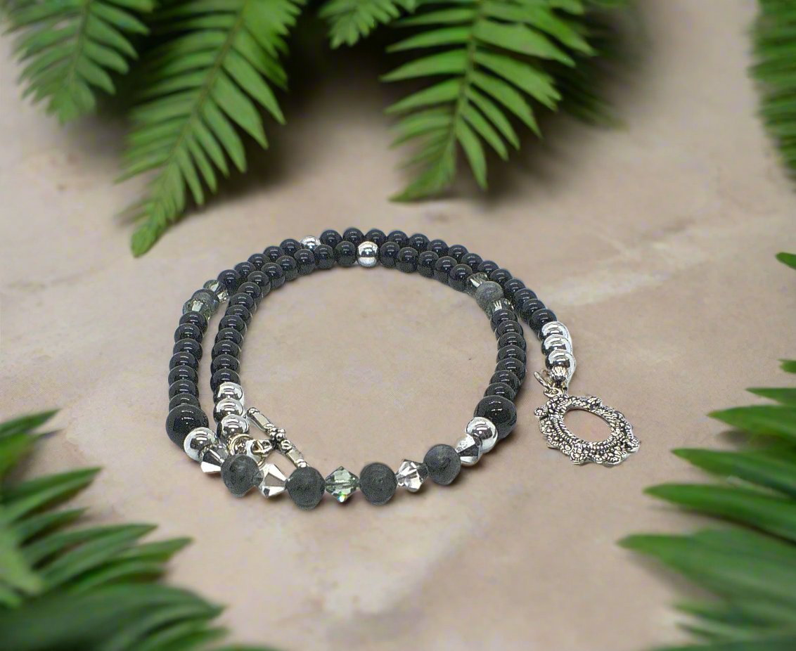 Fabulous Black & Gray Reflection - A  Necklace