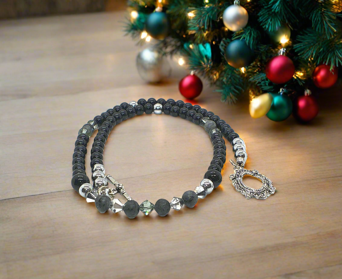 Fabulous Black & Gray Reflection - A  Necklace