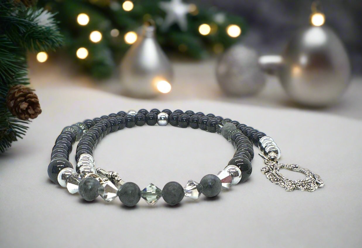 Fabulous Black & Gray Reflection - A  Necklace