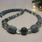 Fabulous Black & Gray Labrador, Black Onyx and Black Diamond Crystals, Semi-precious, Beaded Necklace B-handcrafted by Artistry Jewelry