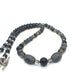 Fabulous Black & Gray Labrador, Black Onyx and Black Diamond Crystals, Semi-precious, Beaded Necklace B-handcrafted by Artistry Jewelry