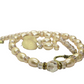 Sweet Golden Shadow Crystals and Colorado Czech rondelles, Light Peach/Champagne Beaded Necklace Set-crafted by Artistry Jewelry