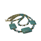 Lovely Blue Mosaic Turquoise, and Austrian Crystal, Two-strand, Forever Beaded Necklace-crafted by Artistry Jewelry