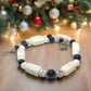 Lovely Natural Snow Quartz, Black Onyx, Howlite and Mountain Jade, Semi-precious, One-of-a -kind, Beaded Necklace A-crafted by Artistry Jewelry