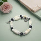 Lovely Natural Snow Quartz, Black Onyx, Howlite and Mountain Jade, Semi-precious, One-of-a -kind, Beaded Necklace A-crafted by Artistry Jewelry