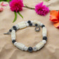 Lovely Natural Snow Quartz, Black Onyx, Howlite and Mountain Jade, Semi-precious, One-of-a -kind, Beaded Necklace A-crafted by Artistry Jewelry