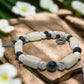 Lovely Natural Snow Quartz, Black Onyx, Howlite and Mountain Jade, Semi-precious, One-of-a -kind, Beaded Necklace A-crafted by Artistry Jewelry