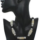 Lovely Natural Snow Quartz, Black Onyx, Howlite and Mountain Jade, Semi-precious, One-of-a -kind, Beaded Necklace A-crafted by Artistry Jewelry