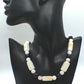 Lovely Natural Snow Quartz, Black Onyx, Howlite and Mountain Jade, Semi-precious, One-of-a -kind, Beaded Necklace A-crafted by Artistry Jewelry