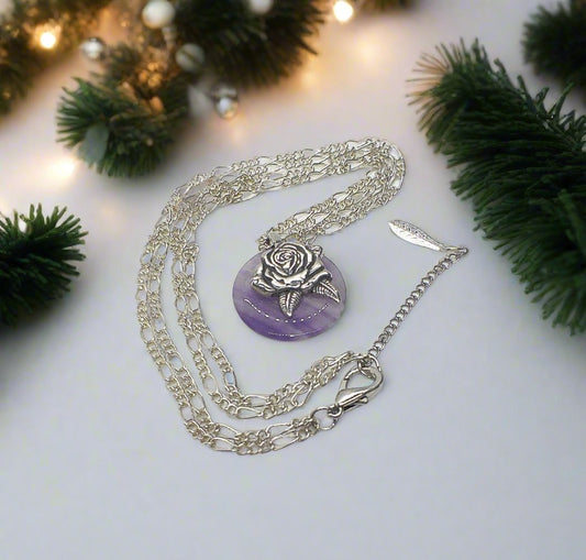 Flowers of Amethyst Chain Necklace