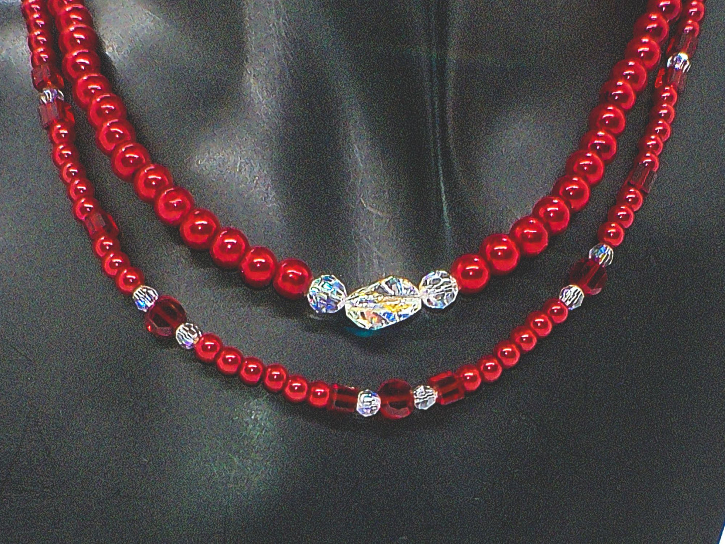 Gorgeous Red, Cosmic Crystal, One-of-a-Kind Necklace-Handcrafted by Artistry Jewelry