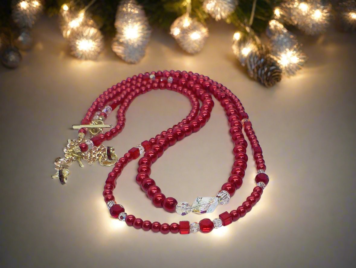 Gorgeous Red, Cosmic Crystal, One-of-a-Kind Necklace-Handcrafted by Artistry Jewelry