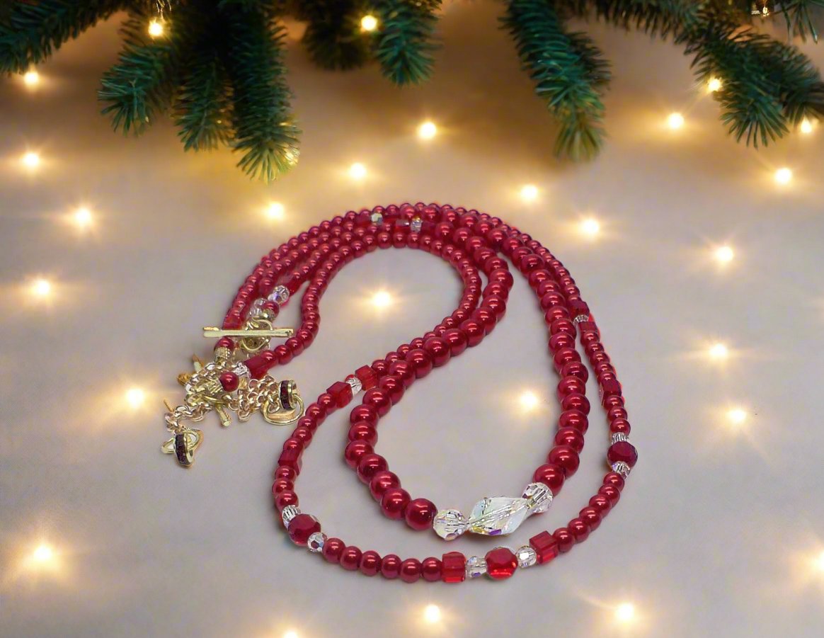 Gorgeous Red, Cosmic Crystal, One-of-a-Kind Necklace-Handcrafted by Artistry Jewelry