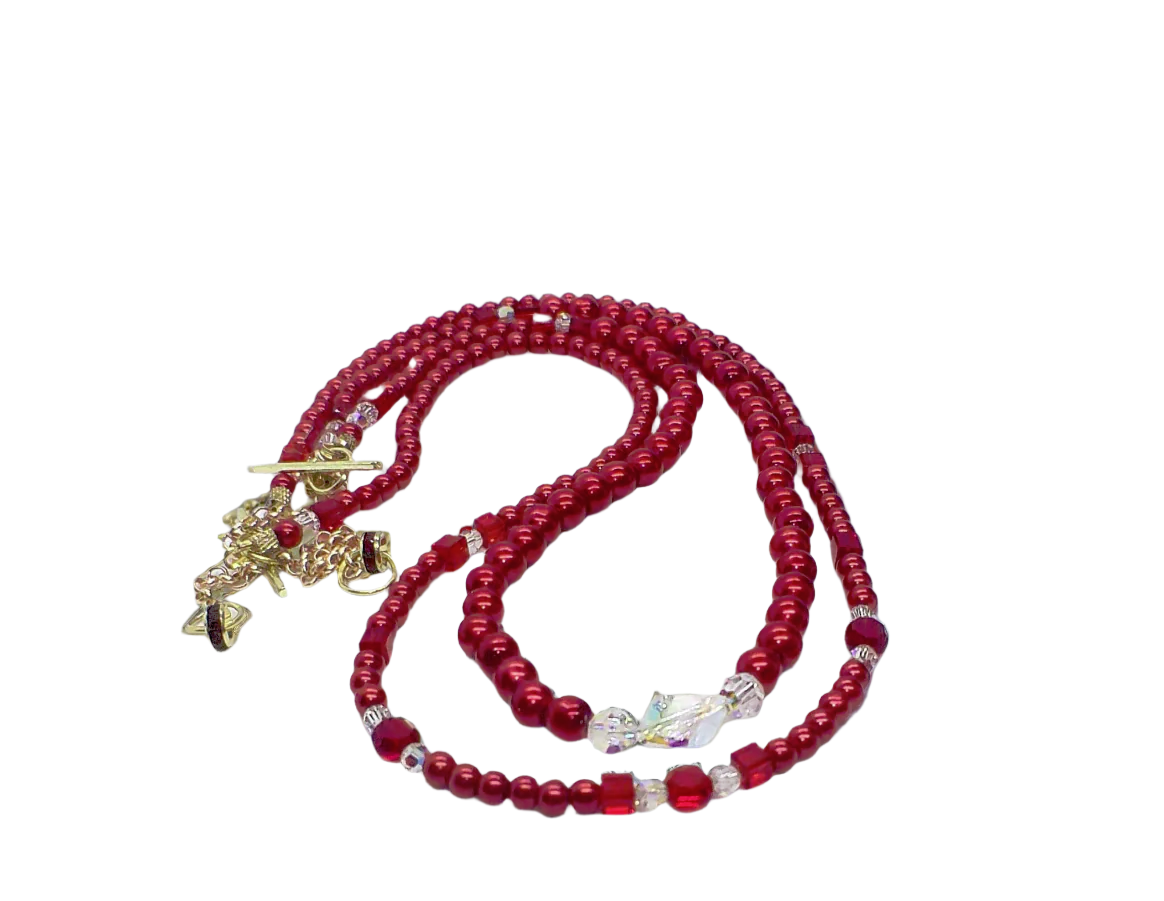 Gorgeous Red, Cosmic Crystal, One-of-a-Kind Necklace-Handcrafted by Artistry Jewelry