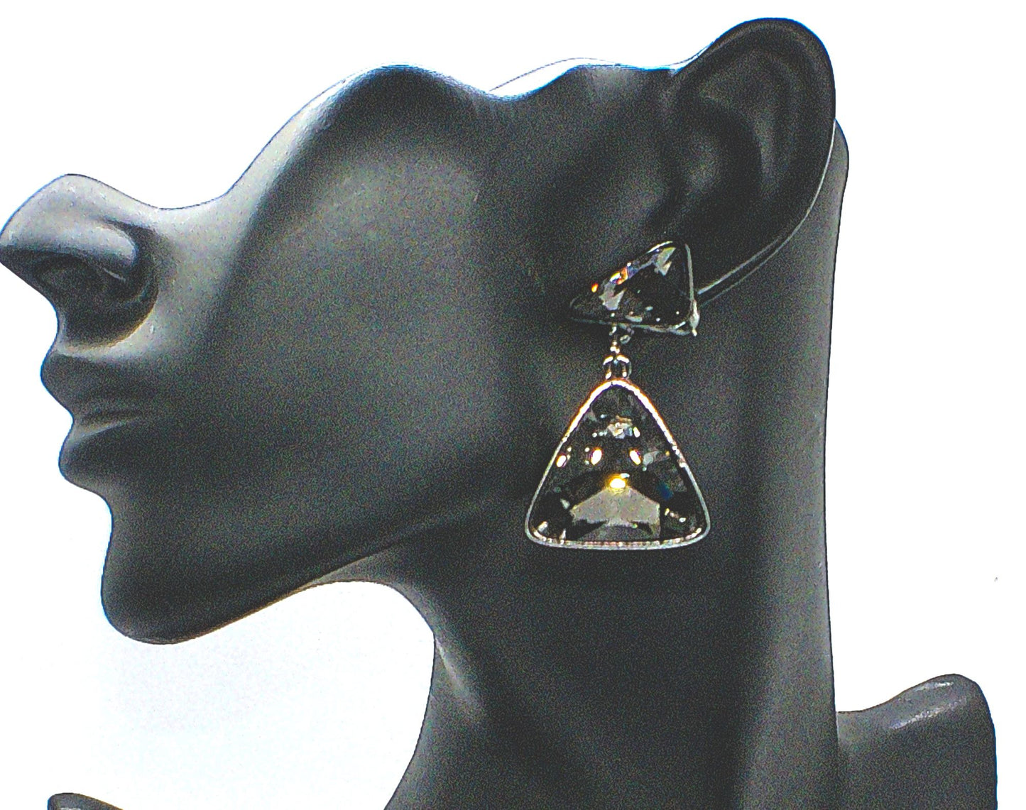 Gorgeous Triangles of Black Diamonds Earrings