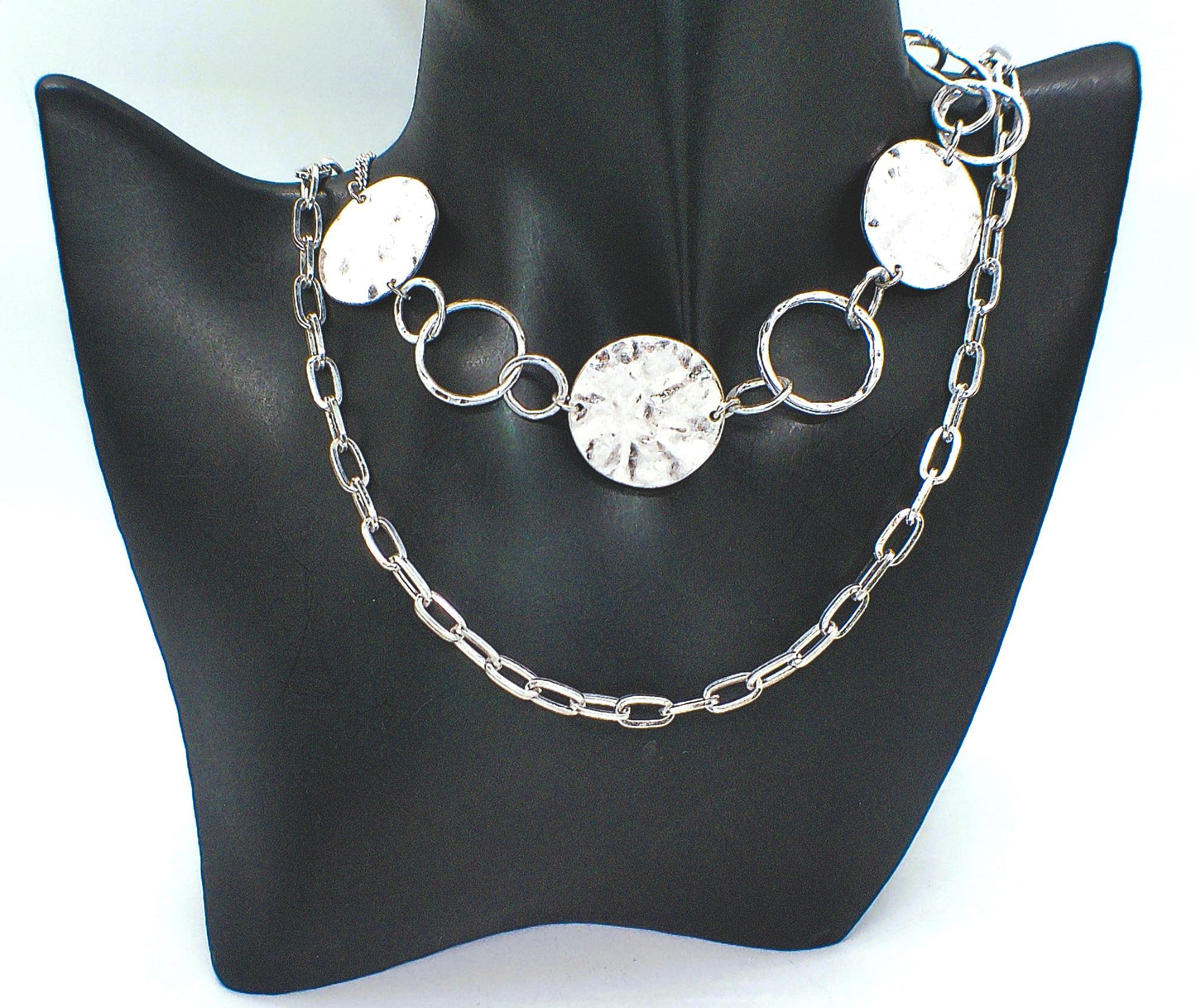 Fabulous Hammered Disc Necklace