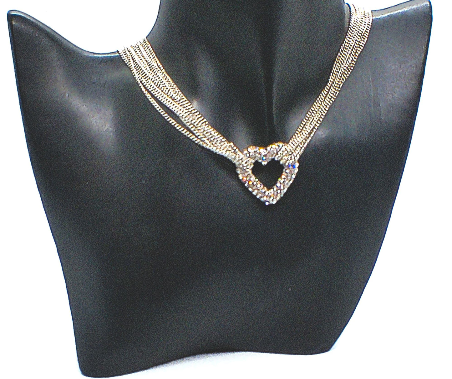 Multi Chain PAVE Heart Necklace