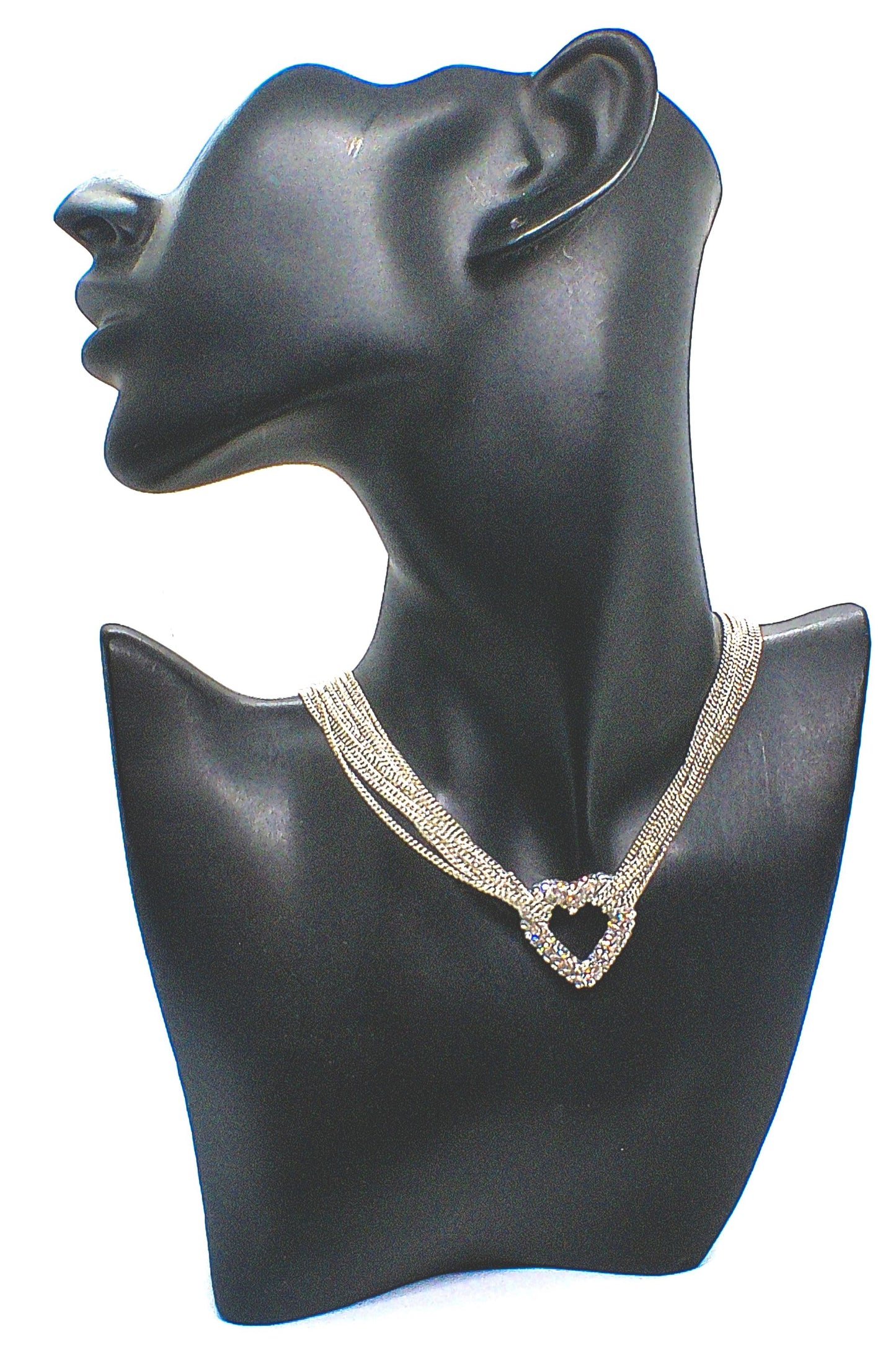 Multi Chain PAVE Heart Necklace