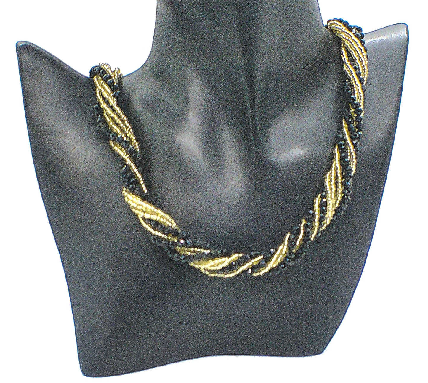 Beautiful Multi Strand Beaded Twist Necklace