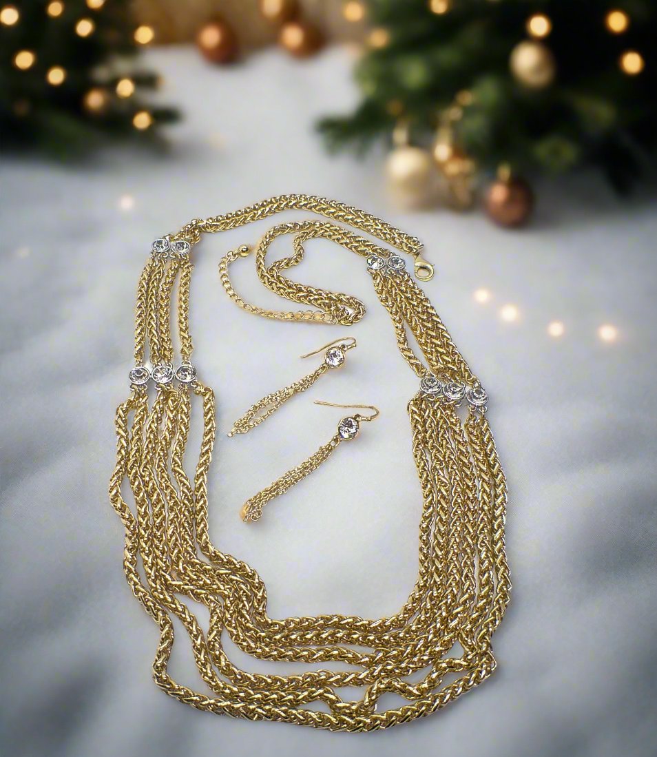 Multi Foxtail Chain Necklace Set