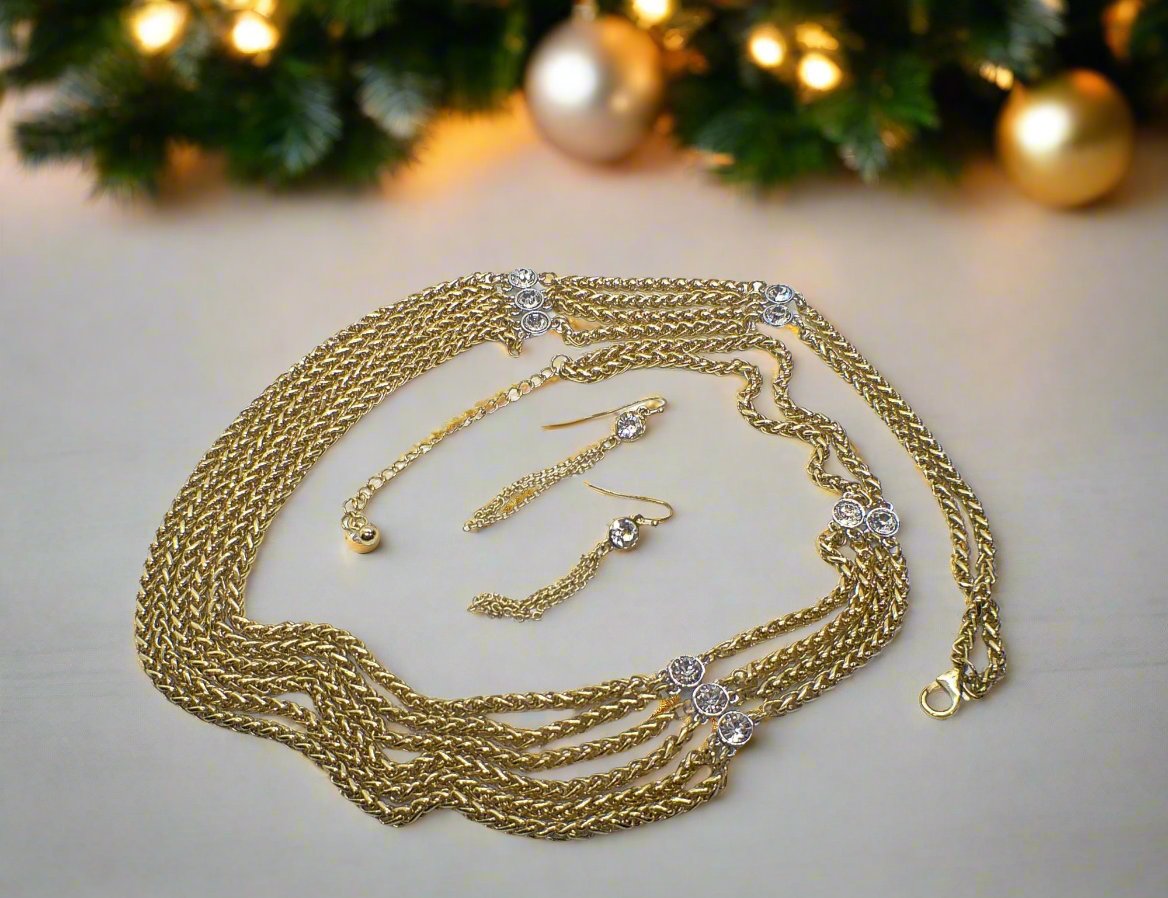 Multi Foxtail Chain Necklace Set