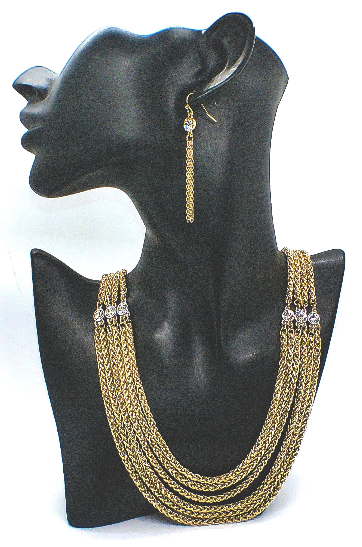 Multi Foxtail Chain Necklace Set