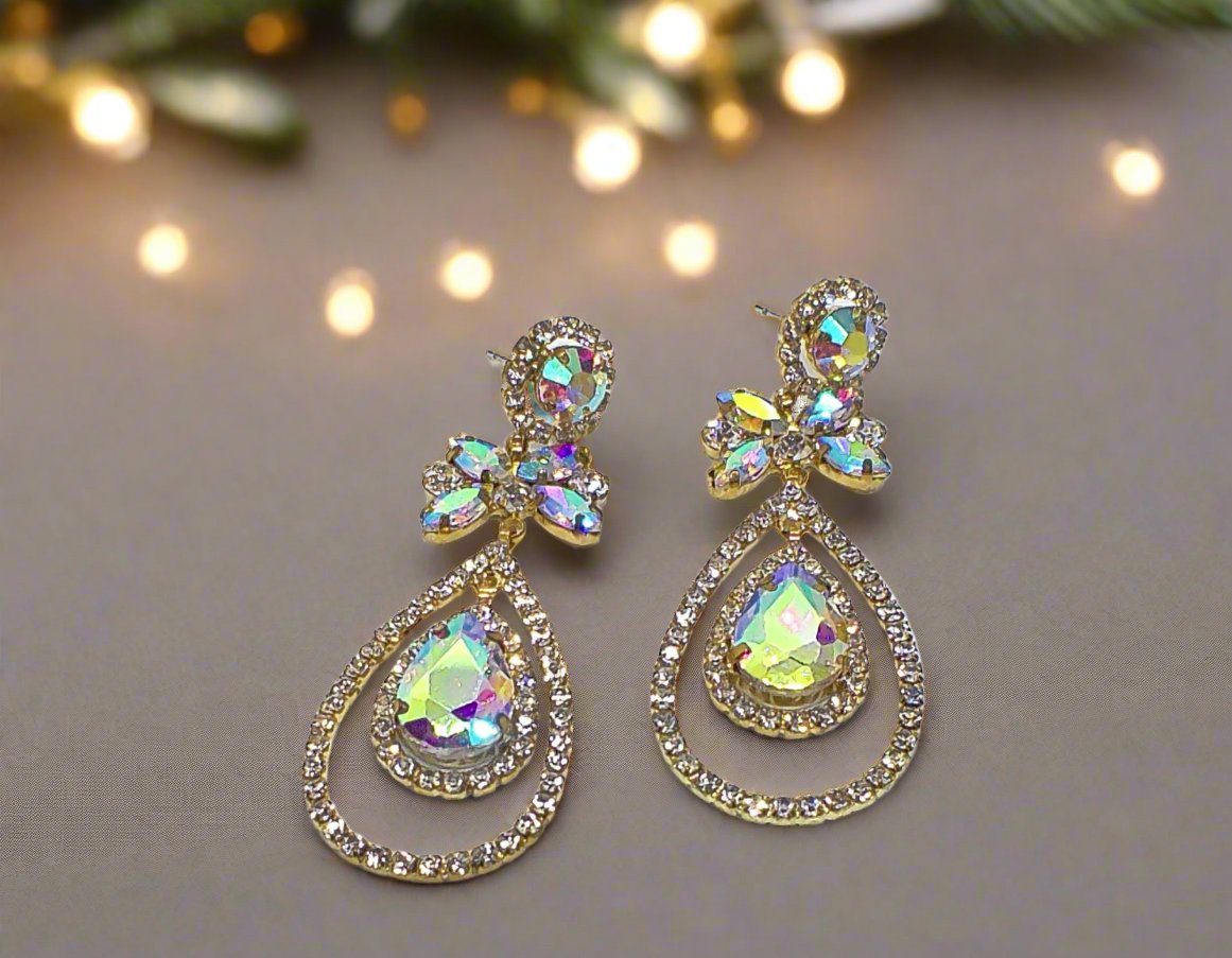 Stunning Tear Drop Stone Earrings