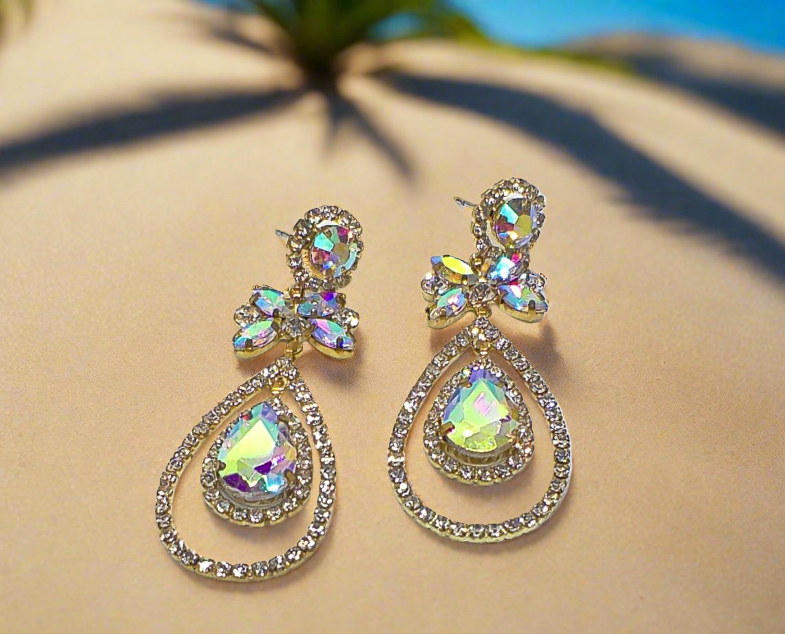 Stunning Tear Drop Stone Earrings