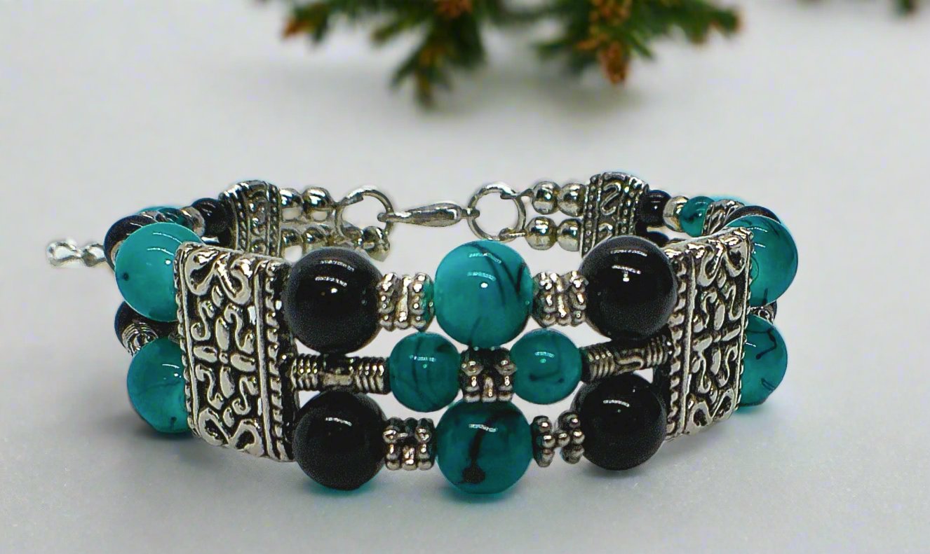 Gorgeous Black and Turquoise Bracelet