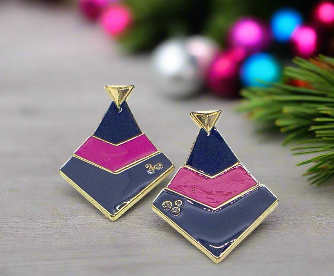 Fantastic Blue and Pink Earrings