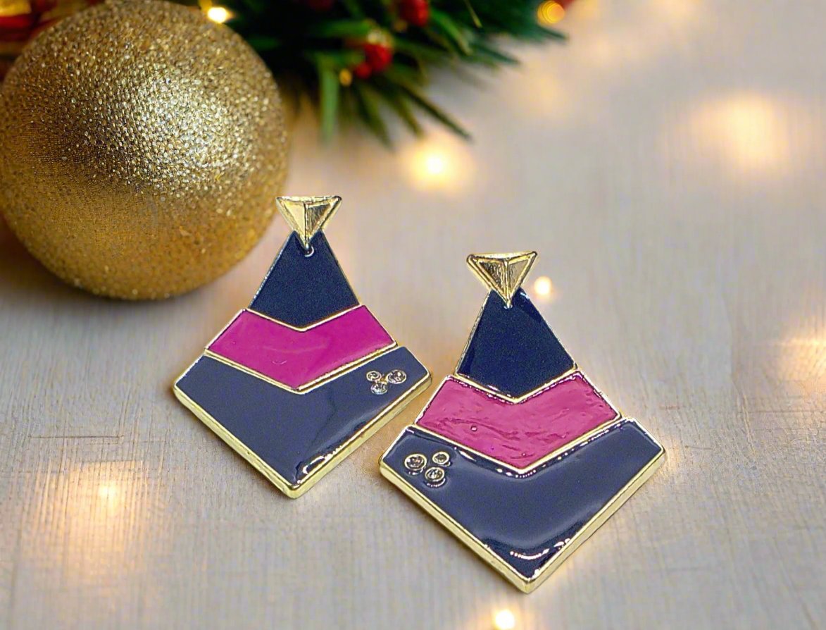 Fantastic Blue and Pink Earrings