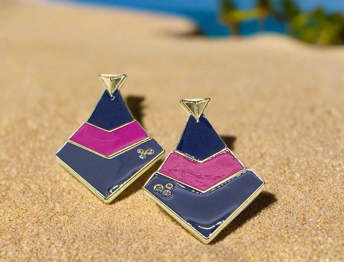 Fantastic Blue and Pink Earrings