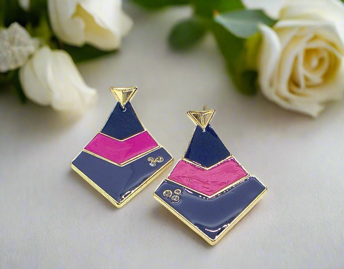 Fantastic Blue and Pink Earrings