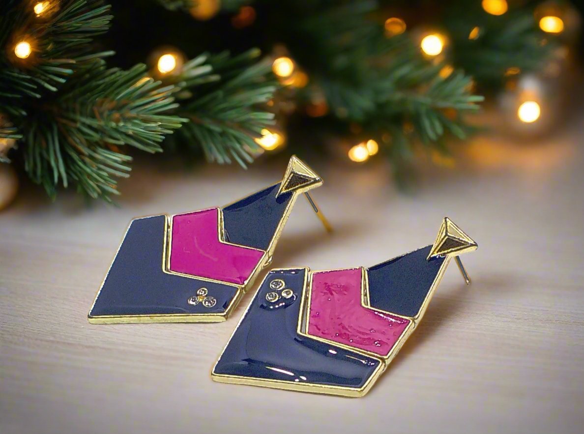 Fantastic Blue and Pink Earrings