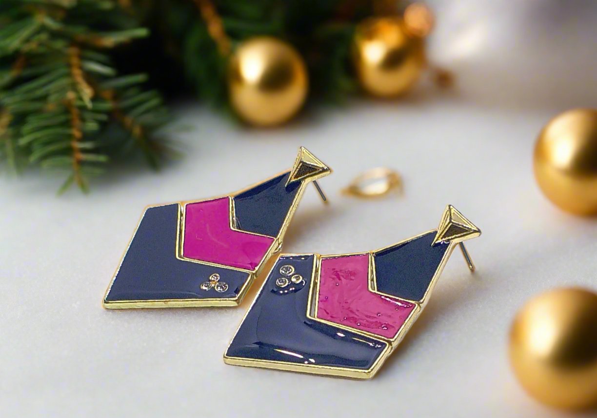 Fantastic Blue and Pink Earrings