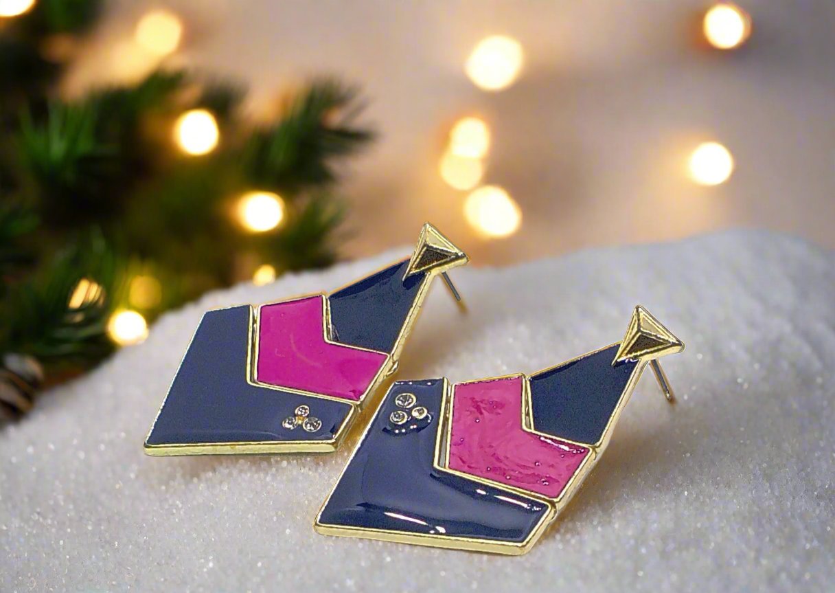 Fantastic Blue and Pink Earrings